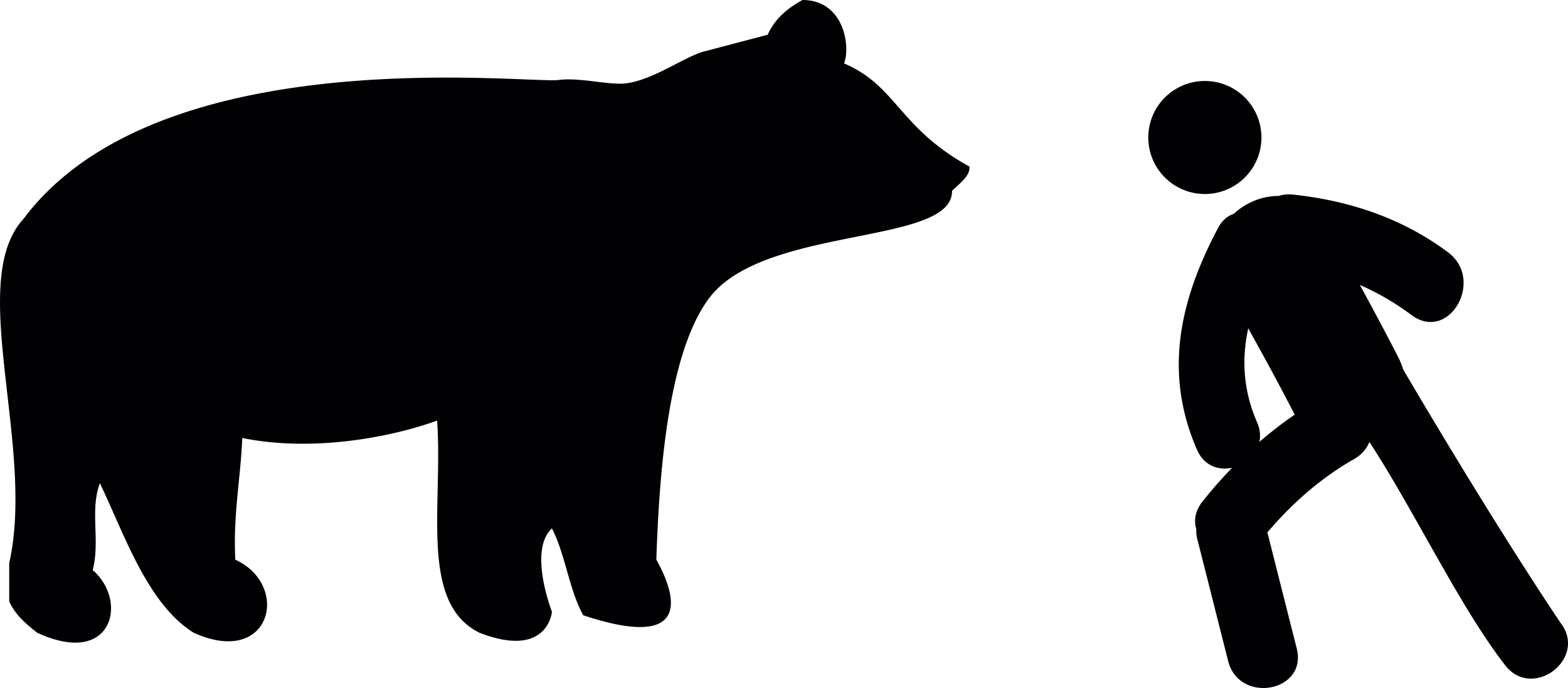 Man In Front Of A Bear Silhouette Cutting Svg Files Free Vectors